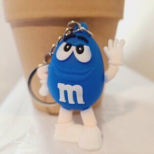 Unbranded Blue M&M Candy Character Keychain Unisex NWOT Backpack Collectible